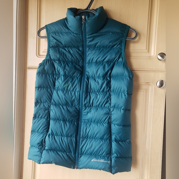 Eddie Bauer Women's Teal Puffer Vest XS 80% Down - Picture 8 of 11